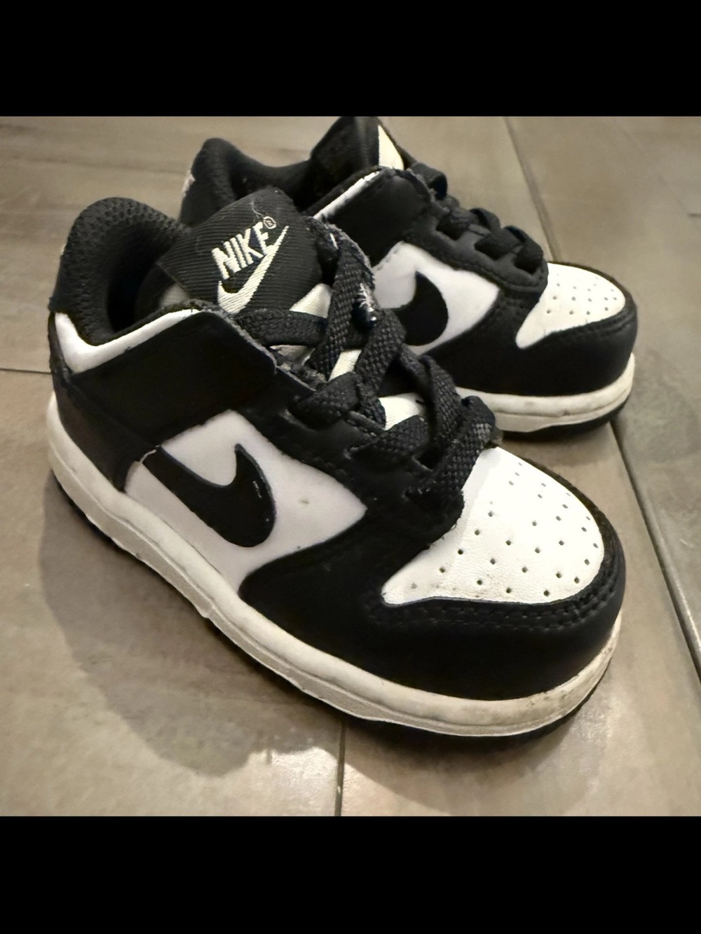 Nike Dunk Low Retro Panda TD (Toddler) shoes Preowned 5C - Picture 8 of 9